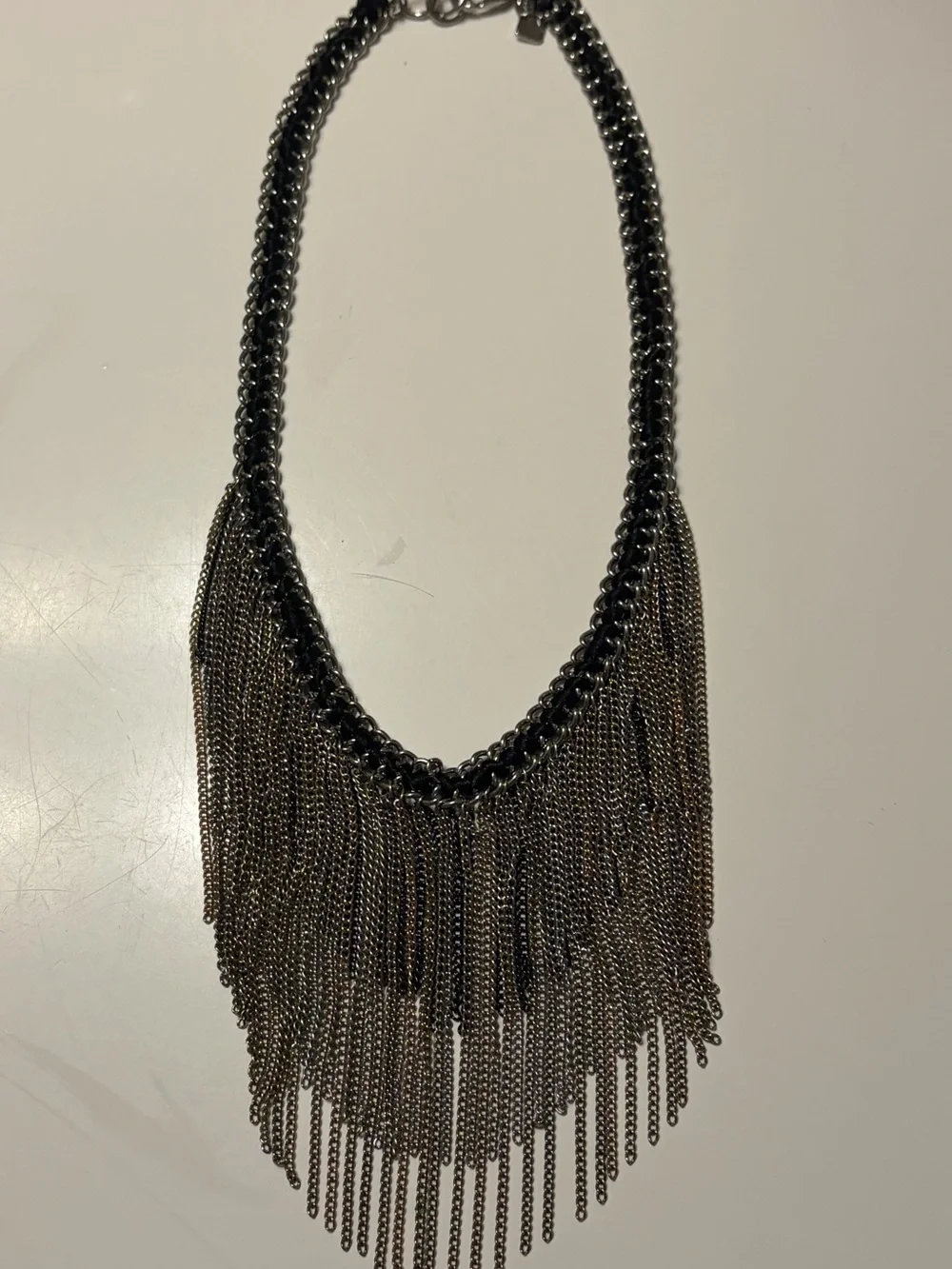 Banana Republic Statement Fringe Chain Necklace - Mixed Metal